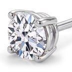 Luxuriant Lab Grown Diamond (SI/GH) Solitaire Earring with Push Back in Rhodium Overlay Sterling Silver 3.00 Ct._8291081_2