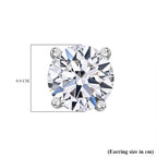 Luxuriant Lab Grown Diamond (SI/GH) Solitaire Earring with Push Back in Rhodium Overlay Sterling Silver 3.00 Ct._8291081_5