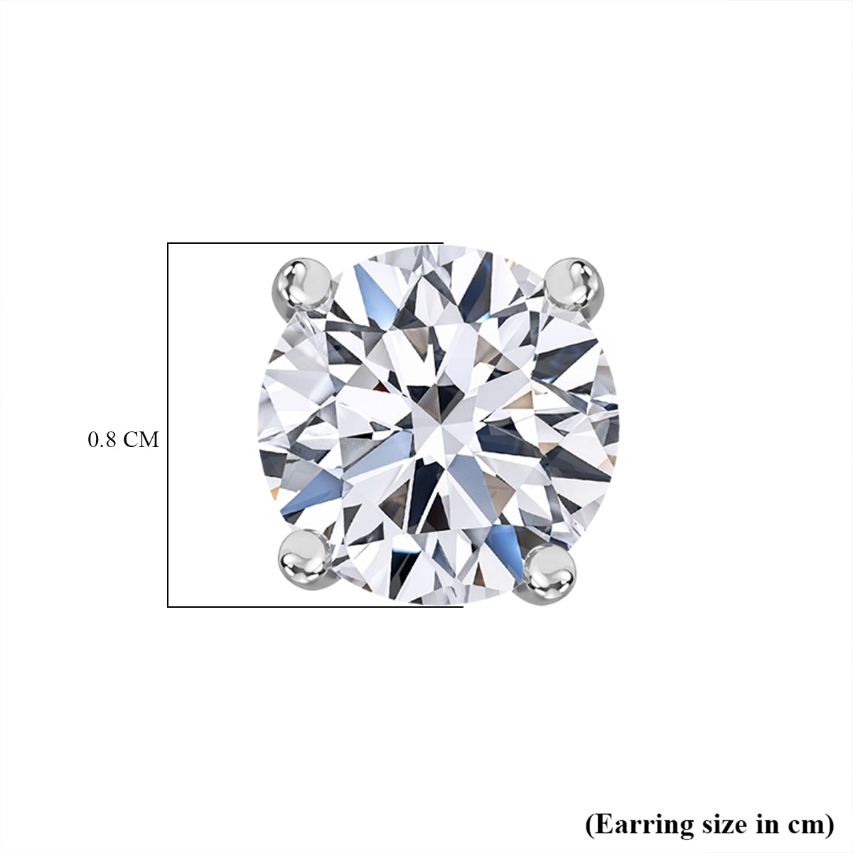 Luxuriant Lab Grown Diamond (SI/GH) Solitaire Earring with Push Back in Rhodium Overlay Sterling Silver 3.00 Ct. 8291081 5