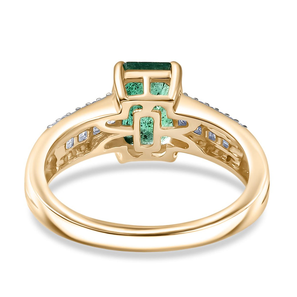 9K Yellow Gold AAA Premium Gemfields Emerald & Natural White Diamond Ring 1.89 Ct._8291107_4