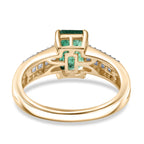 9K Yellow Gold AAA Premium Gemfields Emerald & Natural White Diamond Ring 1.89 Ct._8291107_4