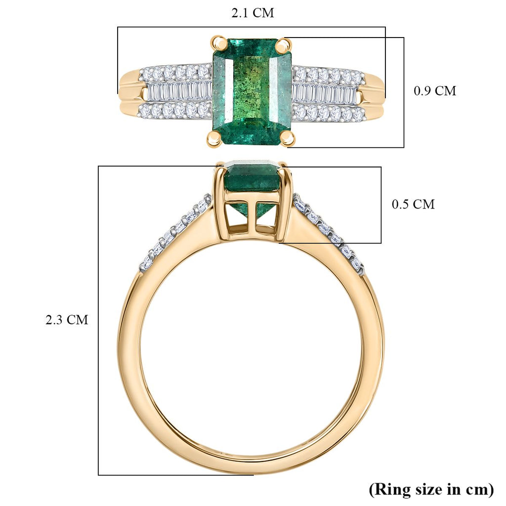 9K Yellow Gold AAA Premium Gemfields Emerald & Natural White Diamond Ring 1.89 Ct._8291107_5