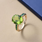 9K Yellow Gold AAA Peridot & Zambian Emerald Ring 4.90 Ct._8291148_1