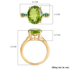9K Yellow Gold AAA Peridot & Zambian Emerald Ring 4.90 Ct._8291148_5