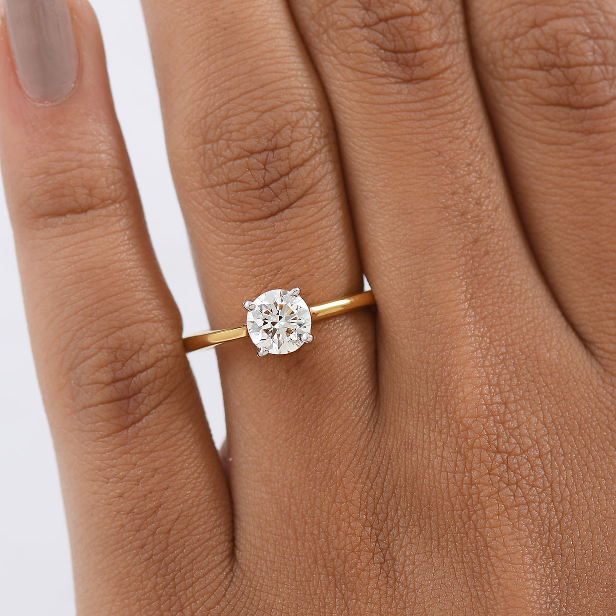LUXURIANT 1 Ct. Lab Grown Diamond Solitaire Ring in 18K Vermeil Yellow Gold Sterling Silver 8291799 2