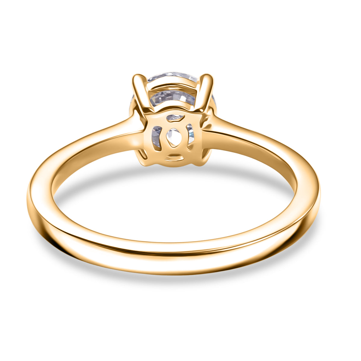 LUXURIANT 1 Ct. Lab Grown Diamond Solitaire Ring in 18K Vermeil Yellow Gold Sterling Silver 8291799 4