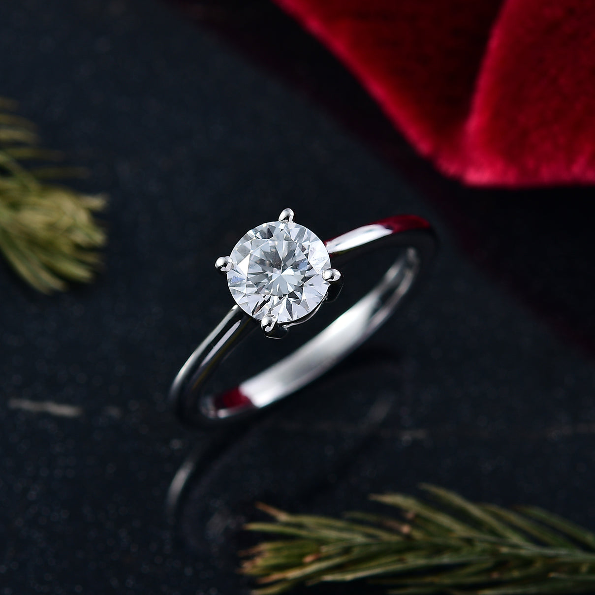 LUXURIANT 1 Ct. Lab Grown Diamond Solitaire Ring in Rhodium Overlay Sterling Silver 8291803 2