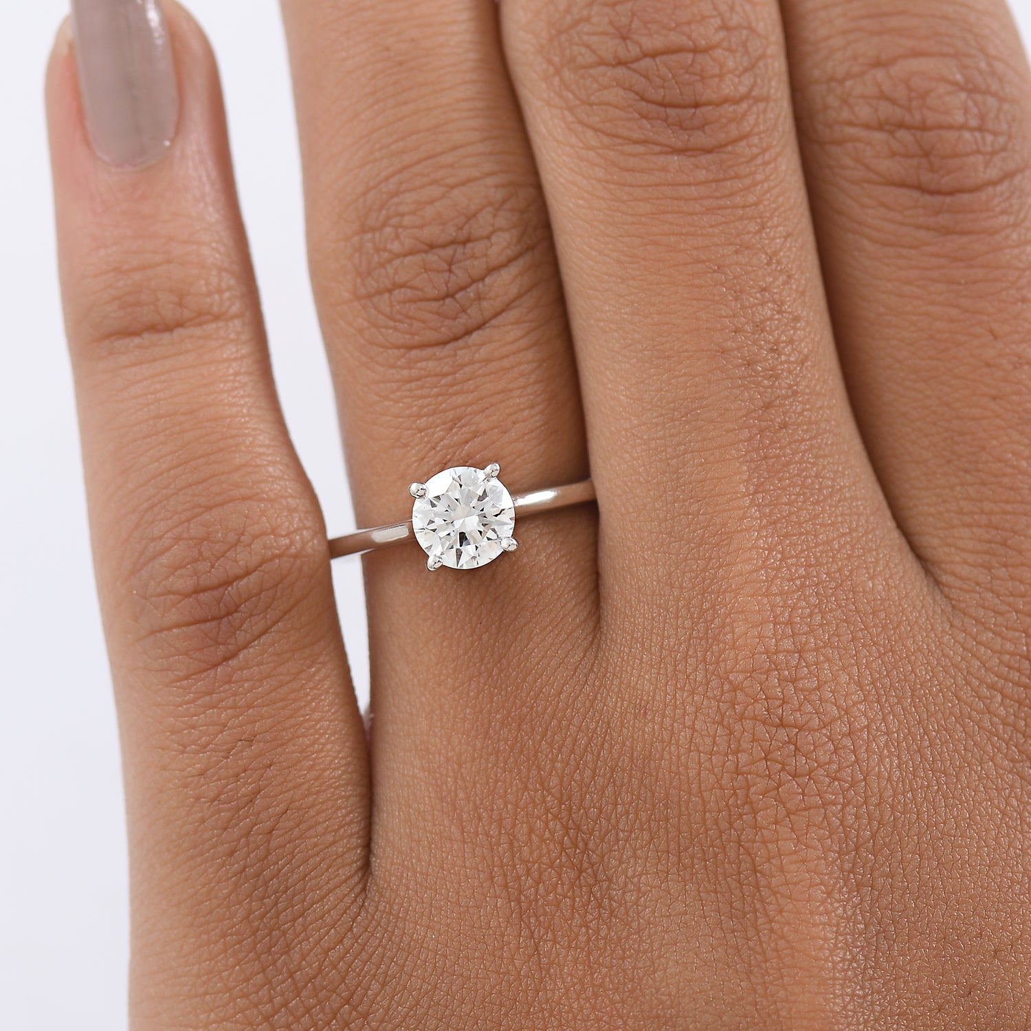 LUXURIANT 1 Ct. Lab Grown Diamond Solitaire Ring in Rhodium Overlay Sterling Silver 8291803 3