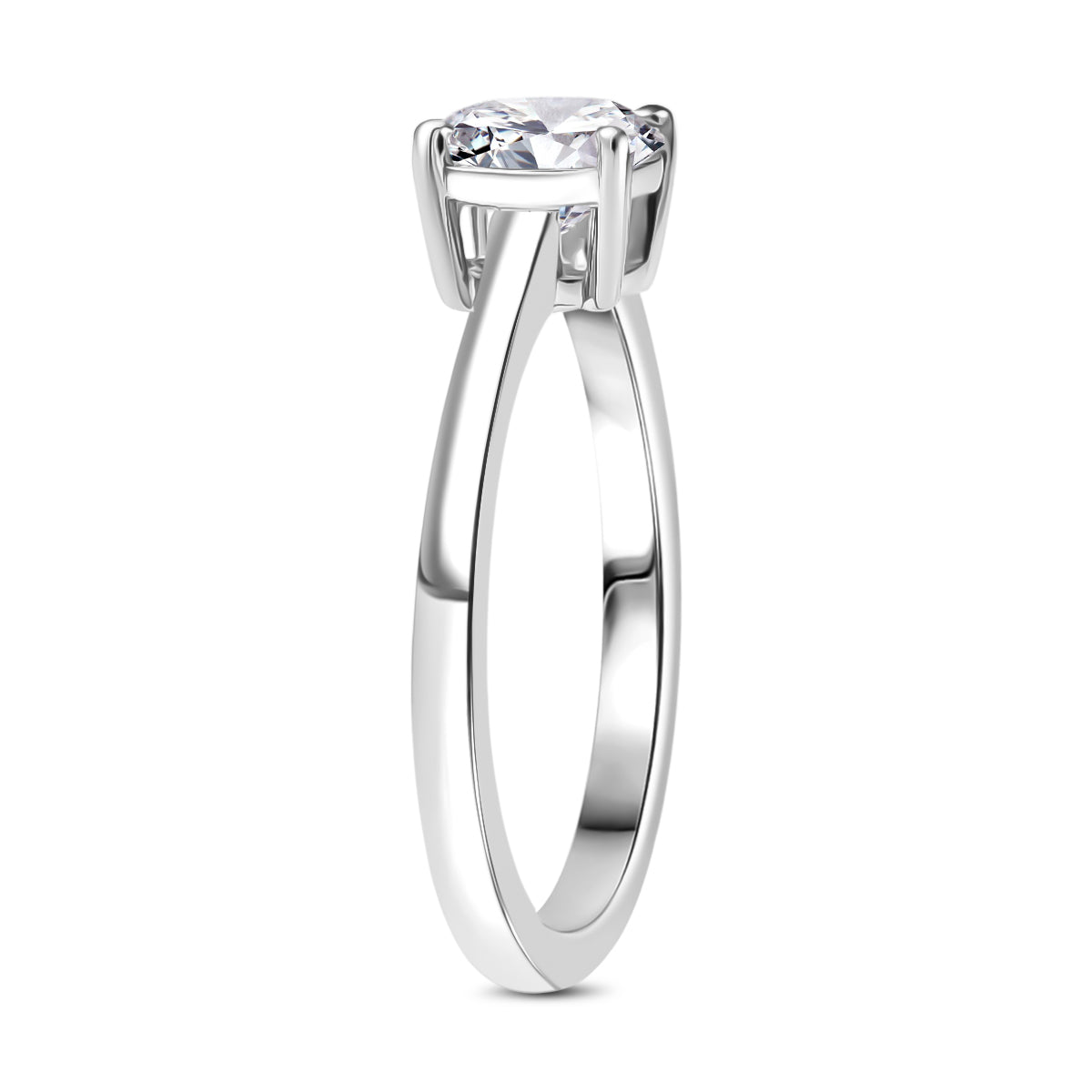 LUXURIANT 1 Ct. Lab Grown Diamond Solitaire Ring in Rhodium Overlay Sterling Silver 8291803 4