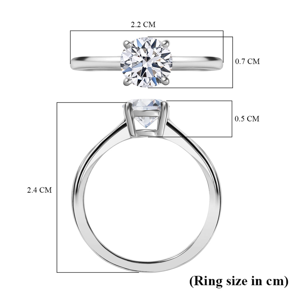 Luxuriant Lab Grown Diamond (SI/GH) Solitaire Ring in Rhodium Overlay Sterling Silver 1.05 Ct._8291803_5