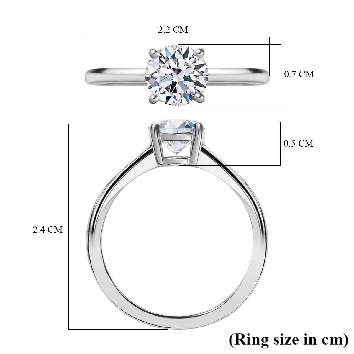 LUXURIANT 1 Ct. Lab Grown Diamond Solitaire Ring in Rhodium Overlay Sterling Silver 8291803 6