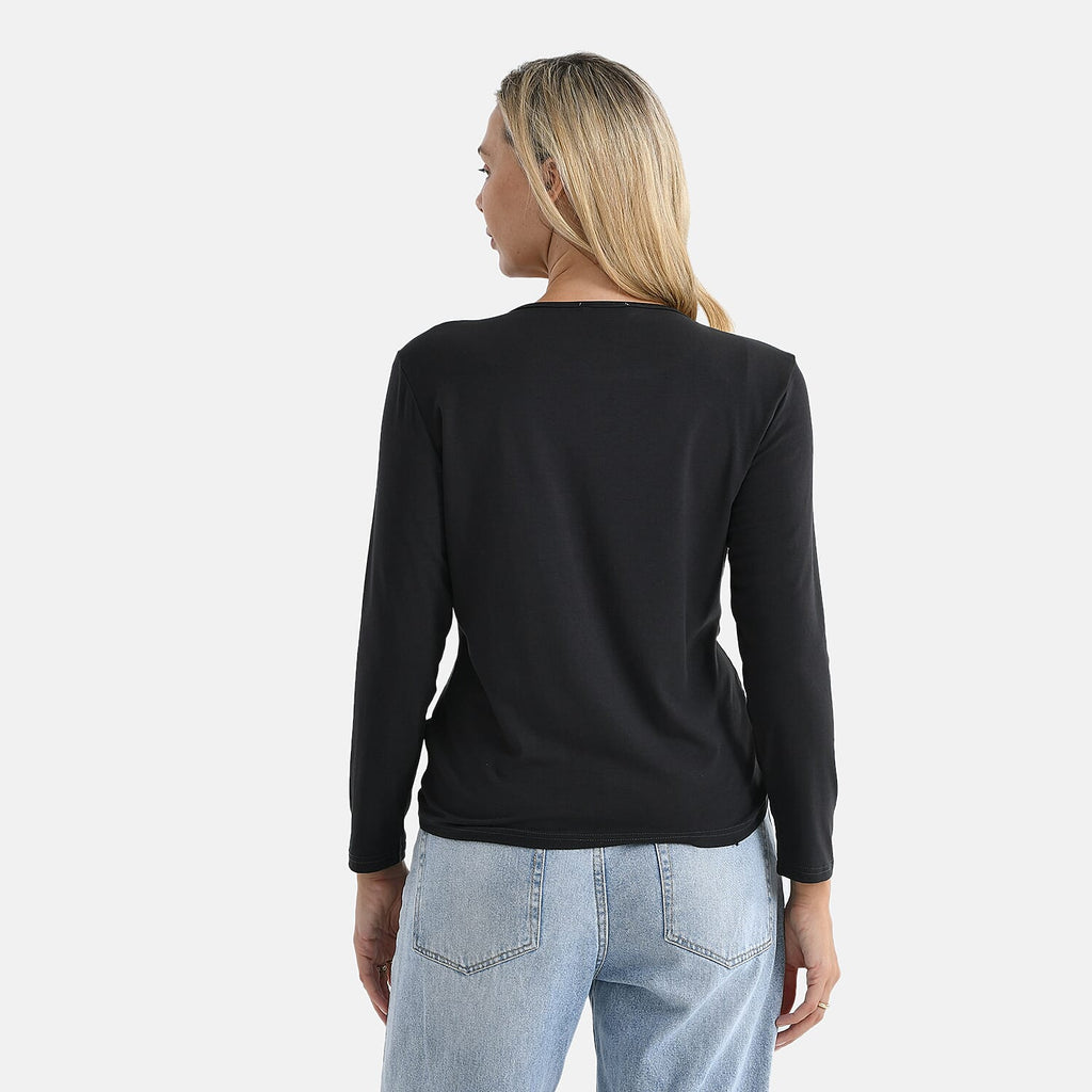 La Marey Viscose Classic Round Neck T-Shirt (Size M, 12-14) - Dark Gray_8291981_1