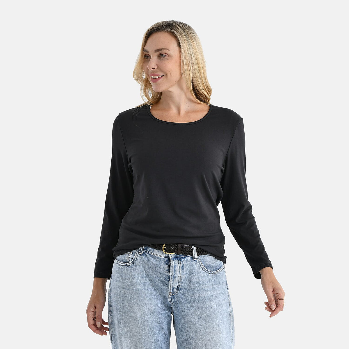 La Marey Viscose Classic Round Neck T-Shirt (Size M, 12-14) - Dark Gray V32521303 4