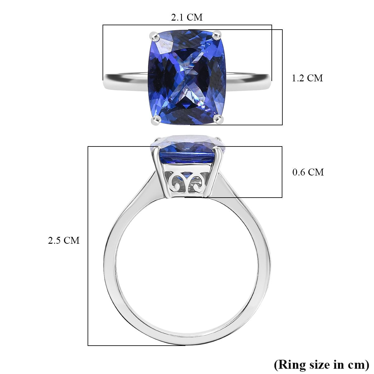 Rhapsody 4.54 Ct. AAAA Tanzanite Solitaire Ring in 950 Platinum 8292950 6