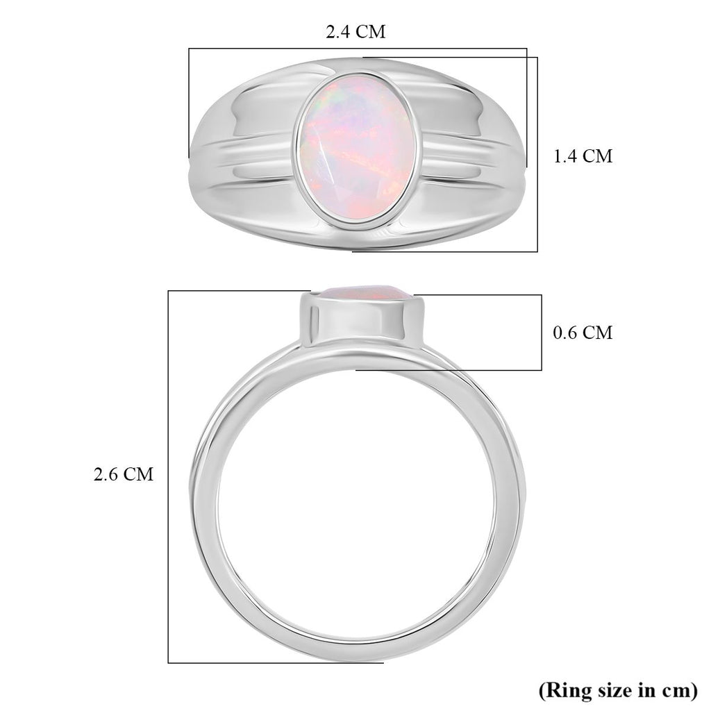 D'Joy Ethiopian Opal Solitaire Ring in Rhodium Overlay Sterling Silver 1.12 Ct._8293010_5