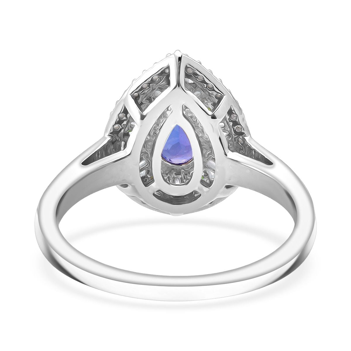 D'Joy - Tanzanite, Tsavorite Garnet &amp; Moissanite Halo Ring in Rhodium Overlay Sterling Silver 1.22 Ct. V32519748 4
