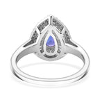 D'Joy - Tanzanite, Tsavorite Garnet & Moissanite Halo Ring in Rhodium Overlay Sterling Silver 1.22 Ct._8294080_4