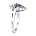 D'Joy - Tanzanite, Tsavorite Garnet & Moissanite Halo Ring in Rhodium Overlay Sterling Silver 1.22 Ct._8294083_3