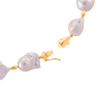 D'Joy AAAA White Baroque Pearl Necklace (Size 20) in Yellow Plating in Sterling Silver_8294124_5