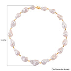 D'Joy AAAA White Baroque Pearl Necklace (Size 20) in Yellow Plating in Sterling Silver_8294124_6