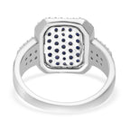 D'Joy Blue Ceylon Sapphire & White Zircon Ring in Rhodium Overlay Sterling Silver 1.96 Ct._8294461_4