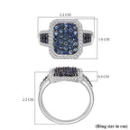 D'Joy Blue Ceylon Sapphire & White Zircon Ring in Rhodium Overlay Sterling Silver 1.96 Ct._8294461_5