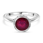 D'Joy African Ruby & Moissanite Ring in Rhodium Overlay Sterling Silver 2.23 Ct._8294475