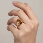 D'Joy Citrine & Moissanite Ring in 18K Vermeil Yellow Gold Plated Sterling Silver 10.31 Ct._8294706_2