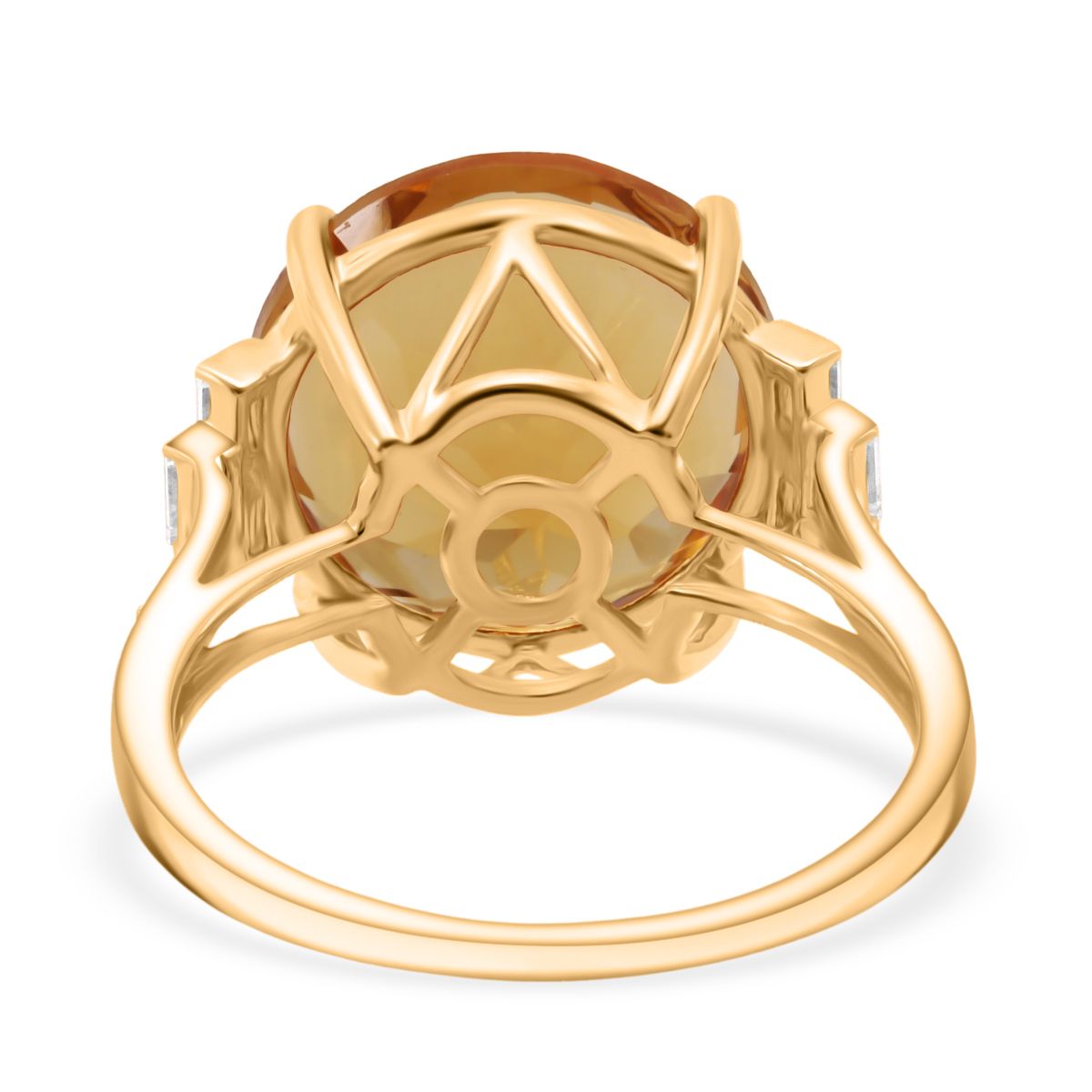 D'Joy 9.9 Ct. Citrine, Moissanite Ring in 18K Vermeil Yellow Gold Plated Sterling Silver V32519539 5