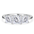 D'Joy Moissanite Trilogy Ring in Rhodium Overlay Sterling Silver 2.50 Ct._8294758