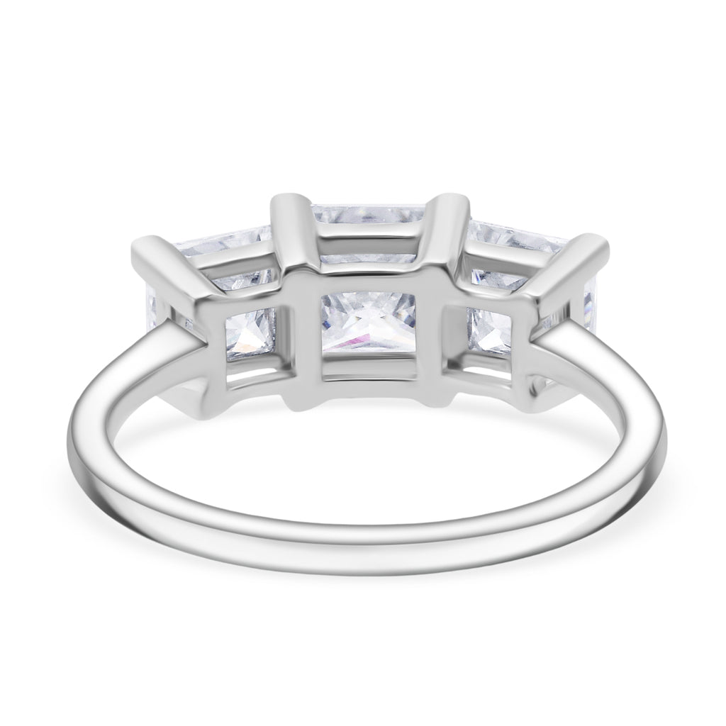 D'Joy Moissanite Trilogy Ring in Rhodium Overlay Sterling Silver 2.50 Ct._8294758_4