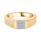 Luxuriant Lab Grown Diamond (SI/GH) Mens Ring in 18K Vermeil Yellow Gold Plated Sterling Silver 0.24 Ct, Silver Wt. 7.44 Gms._8294761