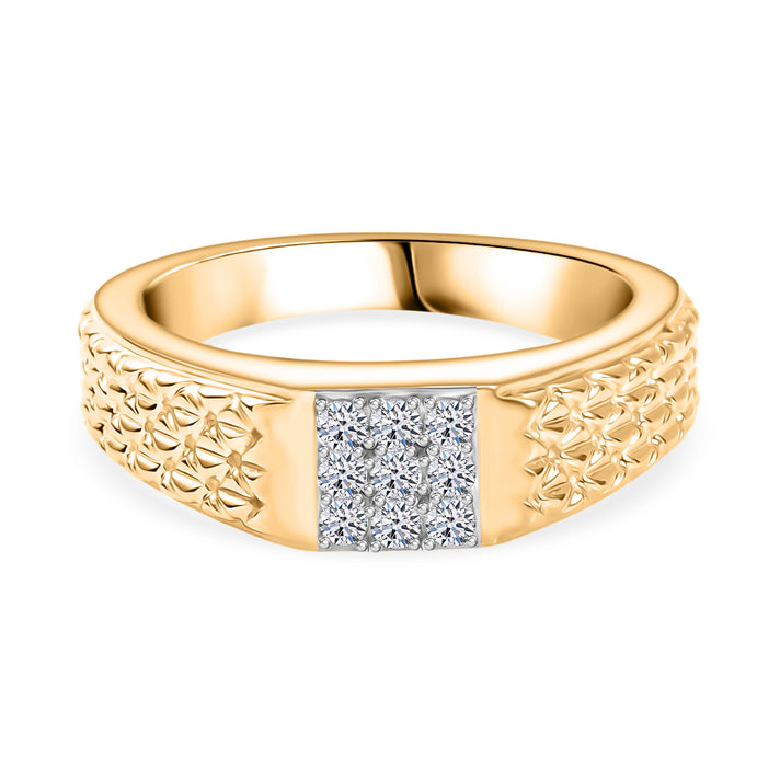 LUXURIANT Lab Grown Diamond Cluster Ring in 18K Vermeil Yellow Gold Plated Sterling Silver 8294761 1