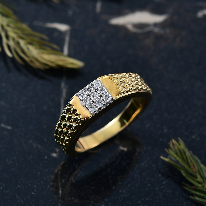 LUXURIANT Lab Grown Diamond Cluster Ring in 18K Vermeil Yellow Gold Plated Sterling Silver 8294761 2