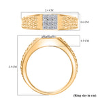 Luxuriant Lab Grown Diamond (SI/GH) Mens Ring in 18K Vermeil Yellow Gold Plated Sterling Silver 0.24 Ct, Silver Wt. 7.44 Gms._8294762_5