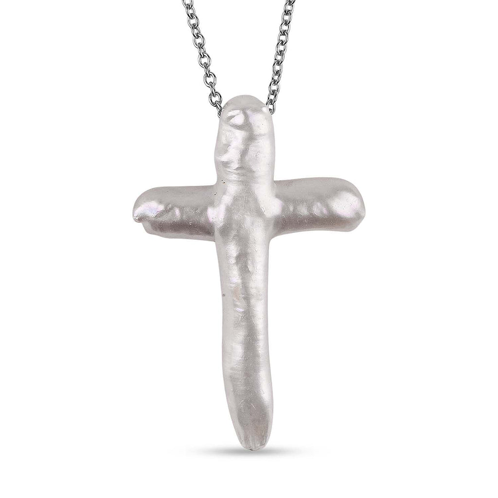 EverTrue Fresh Water Pearl Cross Necklace (Size 20)_8294894