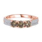 9K Rose Gold SGL Certified Natural Champagne Diamond & White Diamond Ring 1.01 Ct._8294910