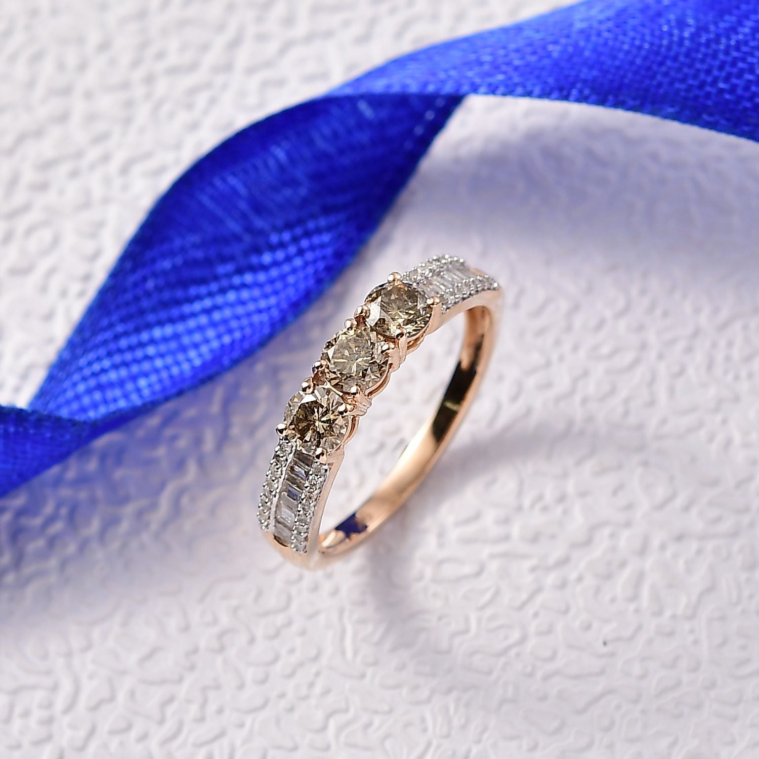 9K Rose Gold SGL Certified Natural Champagne Diamond &amp; White Diamond Ring 1.01 Ct. 8294910 2