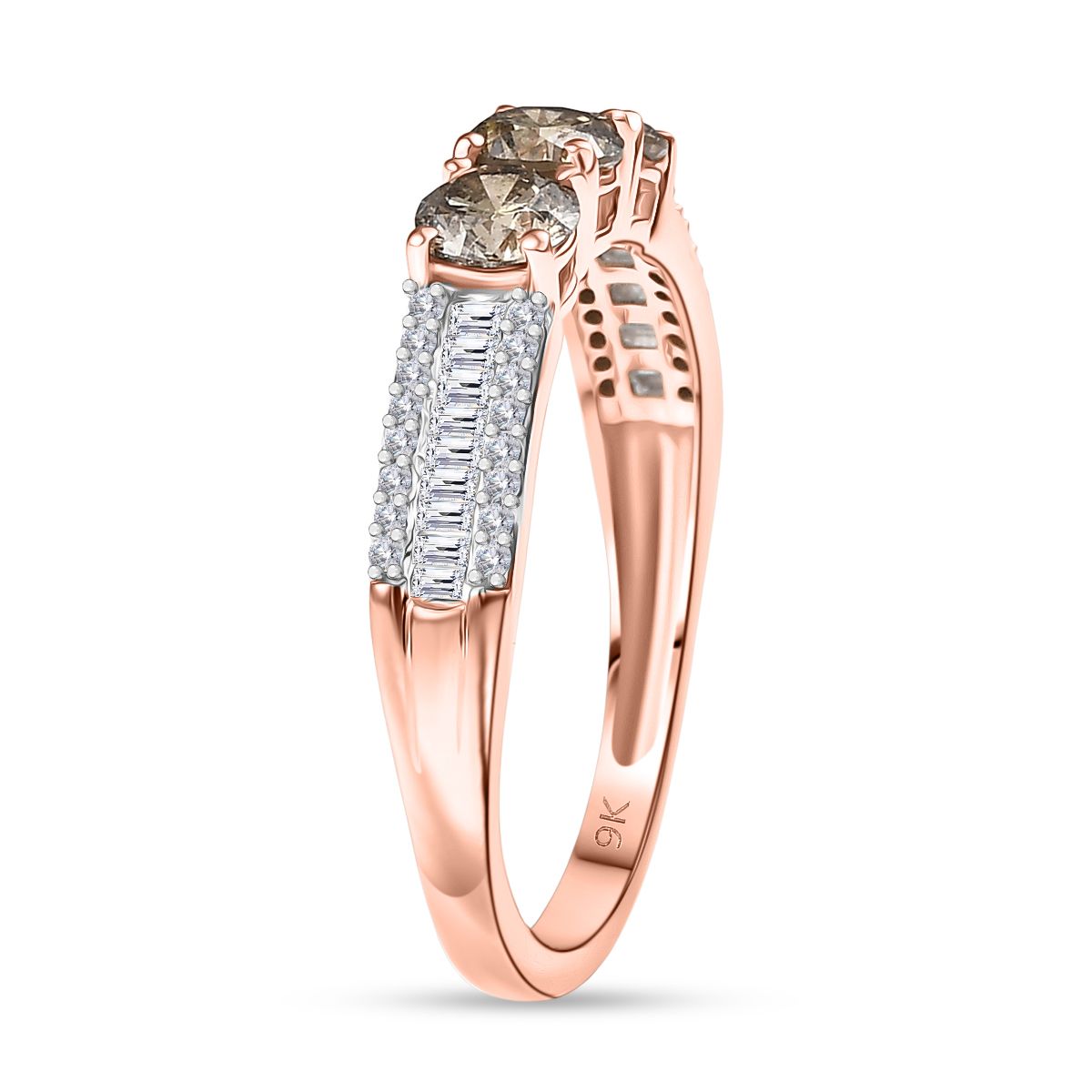 9K Rose Gold SGL Certified Natural Champagne Diamond &amp; White Diamond Ring 1.01 Ct. 8294910 4