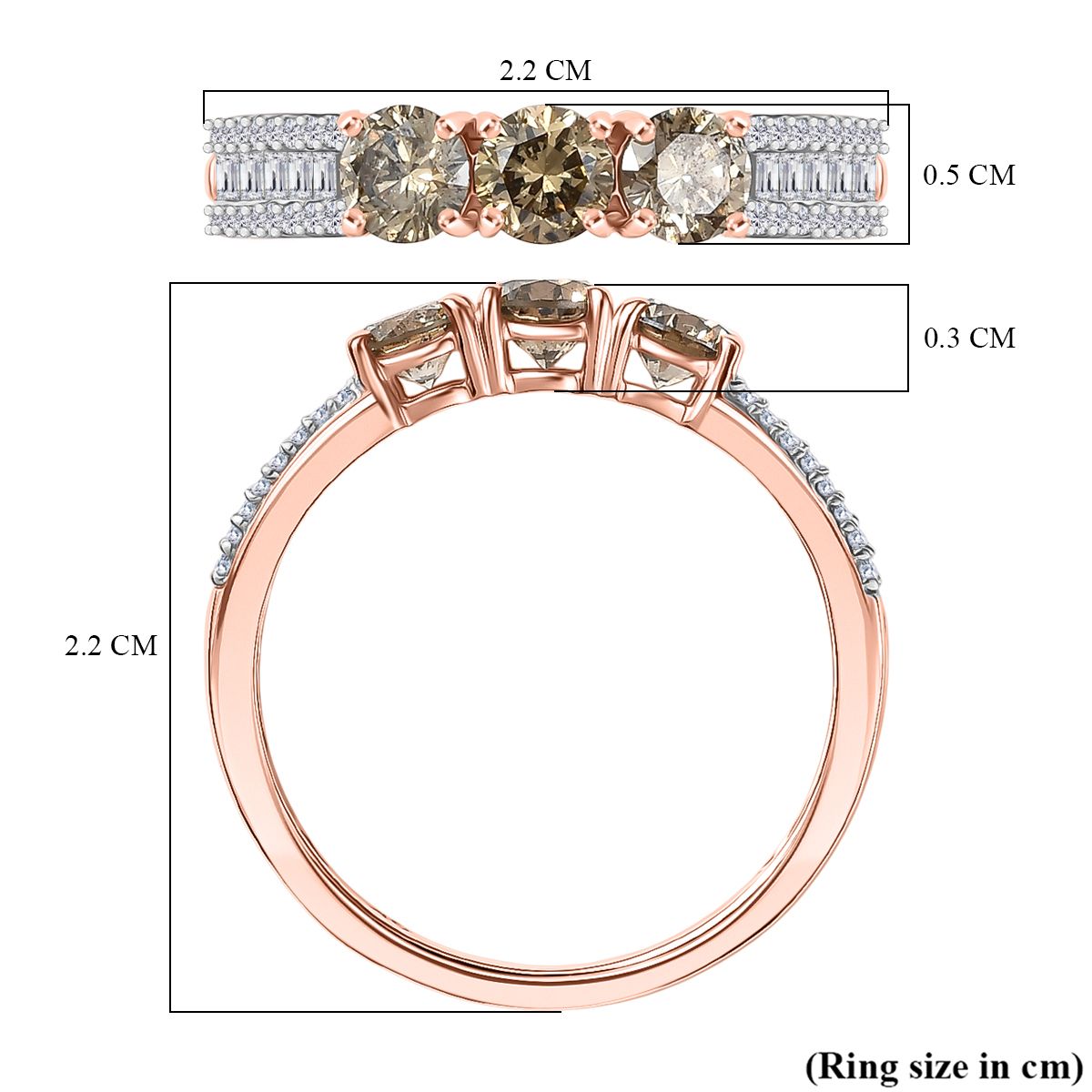 9K Rose Gold SGL Certified Natural Champagne Diamond &amp; White Diamond Ring 1.01 Ct. 8294910 6