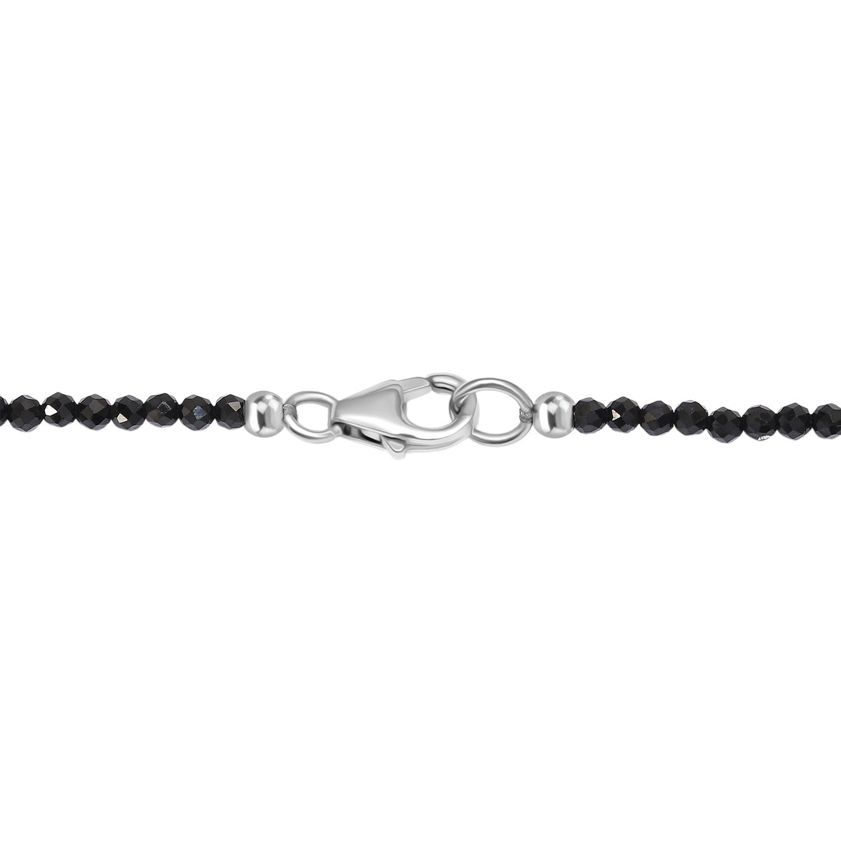 D'Joy Fresh Water Pearl &amp; Black Spinel Necklace (Size - 24) with Lobster Clasp in Rhodium Overlay Sterling Silver 45.00 Ct. 8294951 5