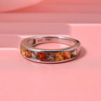 D'Joy Multi Sapphire Ring in Rhodium Overlay Sterling Silver 1.88 Ct._8295017_1