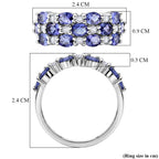 D'Joy - Tanzanite & White Zircon Ring in Rhodium Overlay Sterling Silver 2.43 Ct._8295052_7