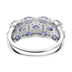 D'Joy - Tanzanite & White Zircon Ring in Rhodium Overlay Sterling Silver 2.43 Ct._8295058_6