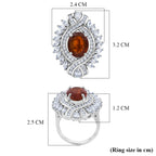 D'Joy - Tangerine Kyanite & White Zircon Ring in Rhodium Overlay Sterling Silver 7.12 Ct._8295079_5