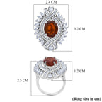 D'Joy - Tangerine Kyanite & White Zircon Ring in Rhodium Overlay Sterling Silver 7.12 Ct._8295081_6