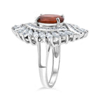 D'Joy - Tangerine Kyanite & White Zircon Ring in Rhodium Overlay Sterling Silver 7.12 Ct._8295084_3