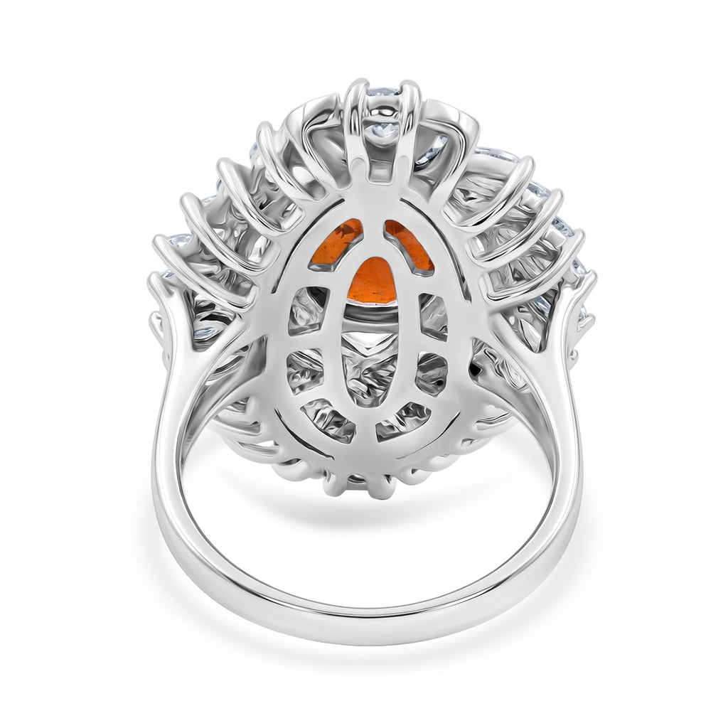 D'Joy - Tangerine Kyanite & White Zircon Ring in Rhodium Overlay Sterling Silver 7.12 Ct._8295084_4