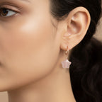 D'Joy Rose Quartz Beads 2 in 1 Hoop Earring in Rose Gold Plated Sterling Silver 20.00 Ct._8295226_2