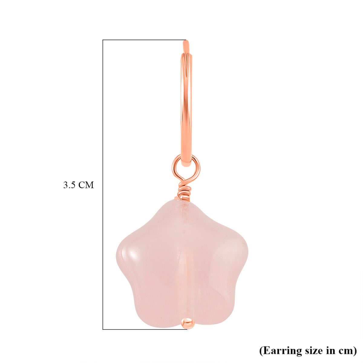 D'Joy 20 Ct. Rose Quartz Beads 2-in-1 Hoop Earring in Rose Gold Plated Sterling Silver 8295226 5